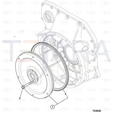JCB Part No.# 320/03136, FLYWHEEL GA.W300 T/CON.ABI - JCB Spare Parts
