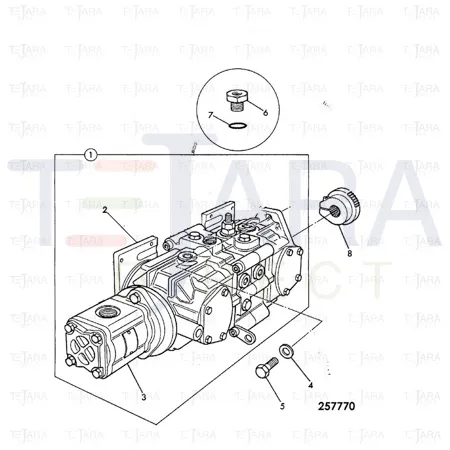 JCB Part No.# 20/208800, PUMP TANDOM, HI-FL - JCB Spare Parts