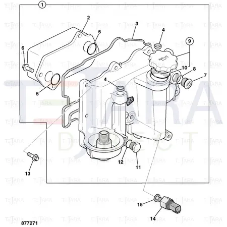 JCB Part No.# 320/04138, OIL COOLER - 6 PLATE(9180191) - JCB Spare Parts