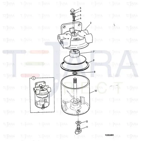 JCB Part No.# 32/908400, WATER TRAP - JCB Spare Parts