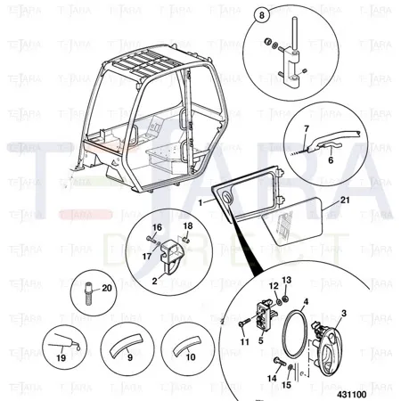 JCB Part No.# 826/11083, Latch Left Hand Door - JCB Spare Parts