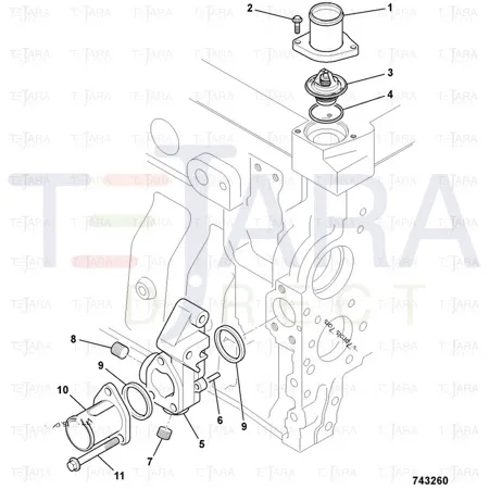 JCB Part No.# 02/911502, CONNECTOR, WATER INLET - JCB Spare Parts
