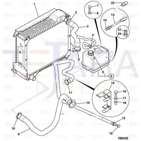 JCB Part No.# 834/11199, Hose top radiator aws - JCB Spare Parts