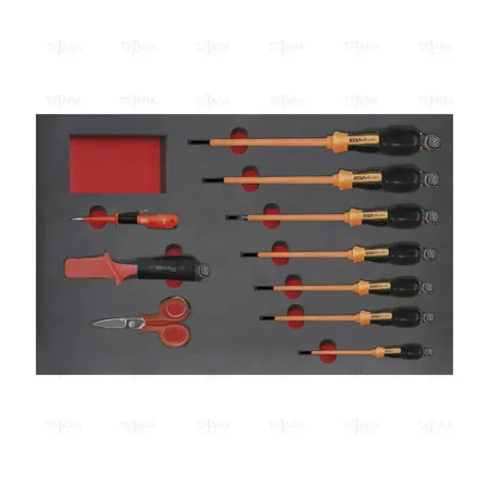 TRAY - SET OF SCREWDRIVERS 1000 V ( INCHES) ANTIDROP ACO - EGA Master