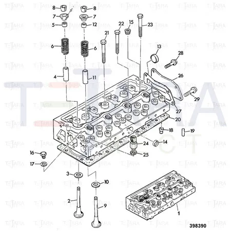 JCB Part No.# 02/202166, HEAD CYLINDER ASSE - JCB Spare Parts