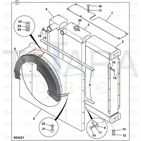JCB Part No.# 30/927081, Cooler oil - JCB Spare Parts