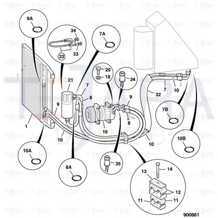 JCB Part No.# 332/R0240, SWITCH, A/C LOW PRESSURE - JCB Spare Parts