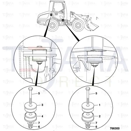 JCB Part No.# 331/34393, RESILIENT MOUNT upper - JCB Spare Parts