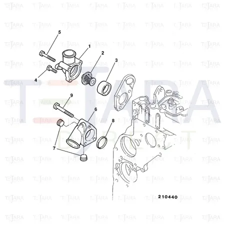 JCB Part No.# 02/910981, HOUSING THERMOSTAT - JCB Spare Parts