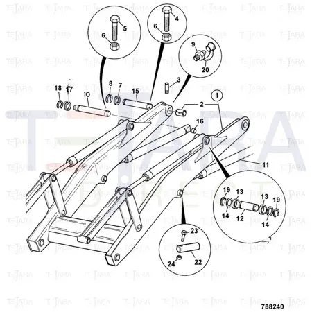 JCB Part No.# 811/90473, P/PIN 59.95/59.87*247 COATED(00008) - JCB Spare Parts
