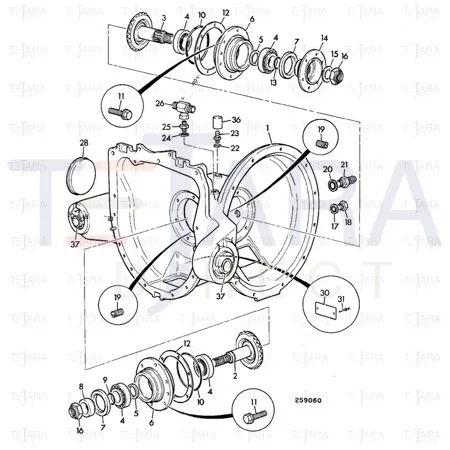 JCB Part No.# 459/10220, BEVEL GEAR KIT - JCB Spare Parts