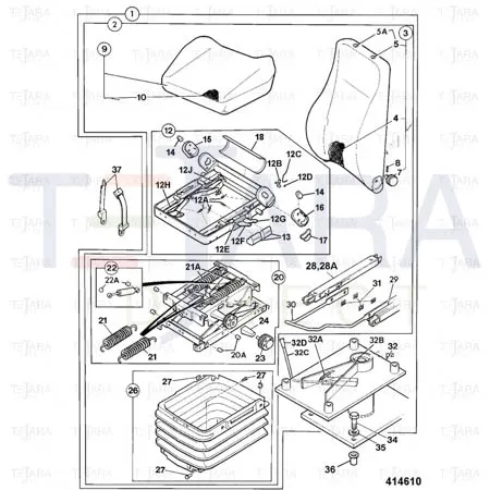 JCB Part No.# 40/910518, CUSHION - JCB Spare Parts