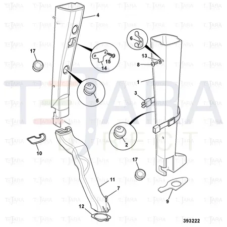 JCB Part No.# 332/D1535, LOWER DUCT r/h b-post - JCB Spare Parts