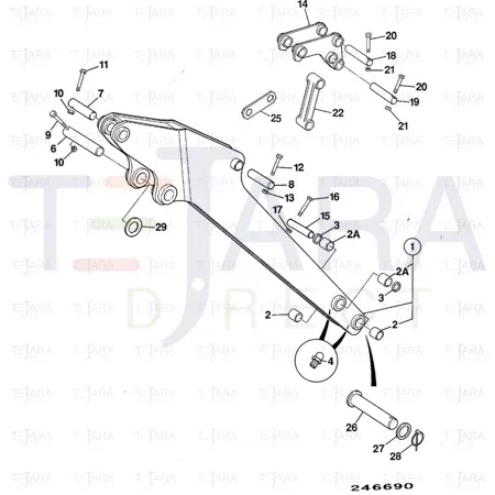 JCB Part No.# 811/20061, P/PIN 44.95/44.85*300 COATED(332/E3412) - JCB Spare Parts