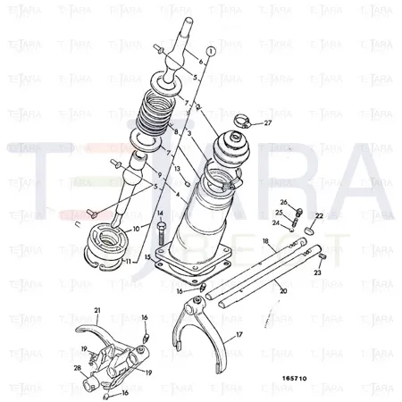 JCB Part No.# 445/05501, TOP GEARSHIFT LEVER - JCB Spare Parts