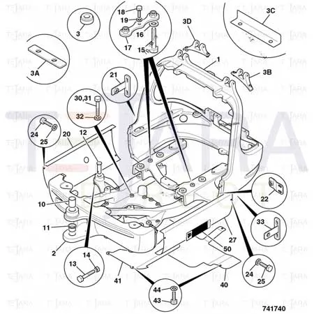 JCB Part No.# 1422/0009D, WASHER HARDENED M12 - JCB Spare Parts