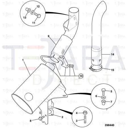 JCB Part No.# 331/27845, EXHAUST CONNECTOR 2WS - JCB Spare Parts