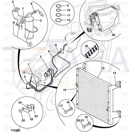 JCB Part No.# 649/51772, A/C HOSE 2153mm - JCB Spare Parts
