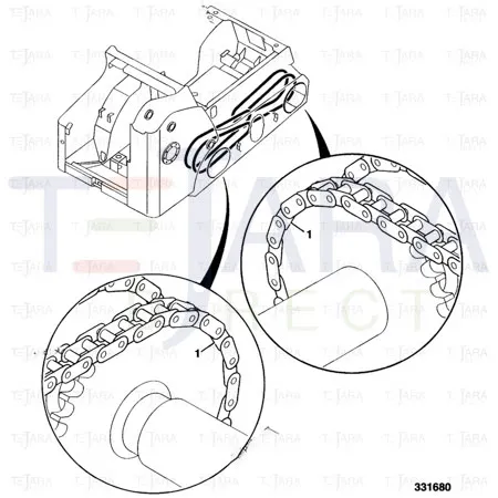 JCB Part No.# 246/69600, DRIVE CHAIN - JCB Spare Parts