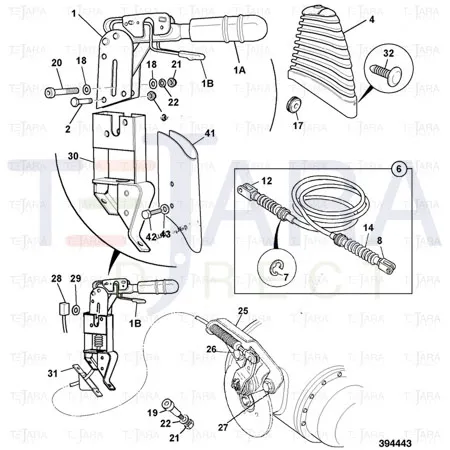 JCB Part No.# 910/60206, CABLE parkbrake - JCB Spare Parts