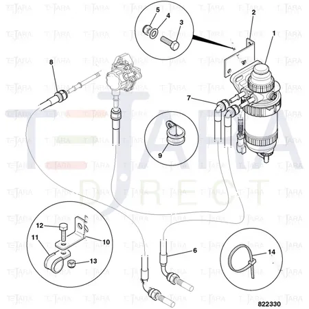 JCB Part No.# 649/52130, HOSE FUEL, ENGINE-TANK - JCB Spare Parts