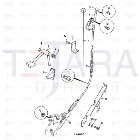 JCB Part No.# 910/45400, Cable assembly throttle control - JCB Spare Parts