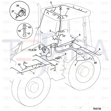 JCB Part No.# 721/10872, HARNESS LINK PLUG - JCB Spare Parts