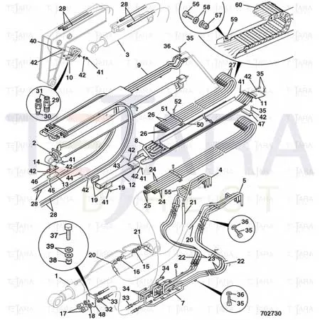 JCB Part No.# 332/E7869, SERVO HOSE 1/4BSP 6800 LG - JCB Spare Parts