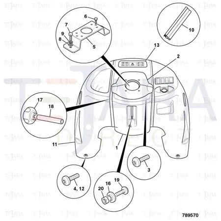 JCB Part No.# 331/35162, (W) (P) (P) FRONT COVER steer column - JCB Spare Parts