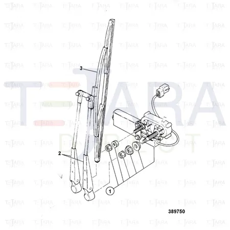 JCB Part No.# 714/04700, WIPER ARM 500MMpantograph (Rem) - JCB Spare Parts