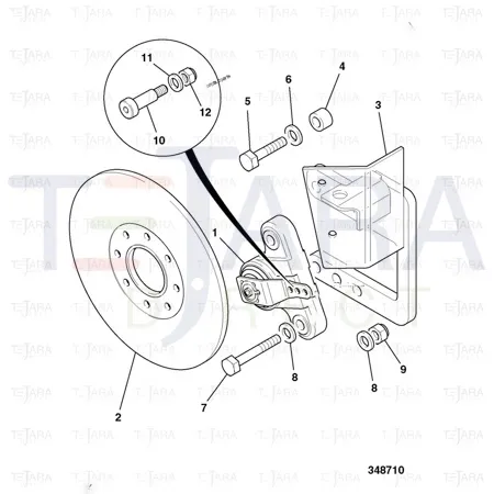 JCB Part No.# 826/10837, PIVOT BOLT M6x30 - JCB Spare Parts