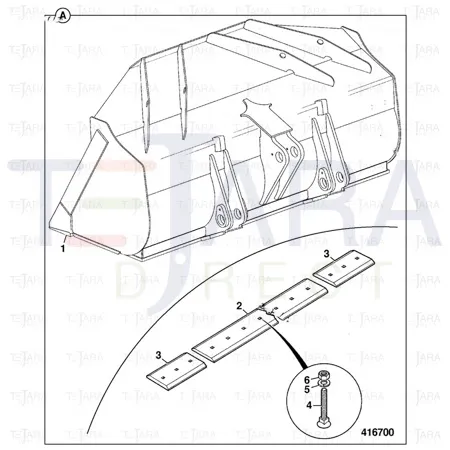 JCB Part No.# 510/86401, OUTER TOEPLT 544mm 456 - JCB Spare Parts
