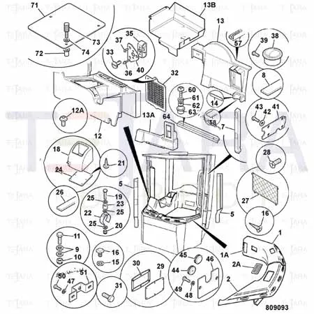JCB Part No.# 331/62609, REAR MLDG CLOSING PLATE - JCB Spare Parts