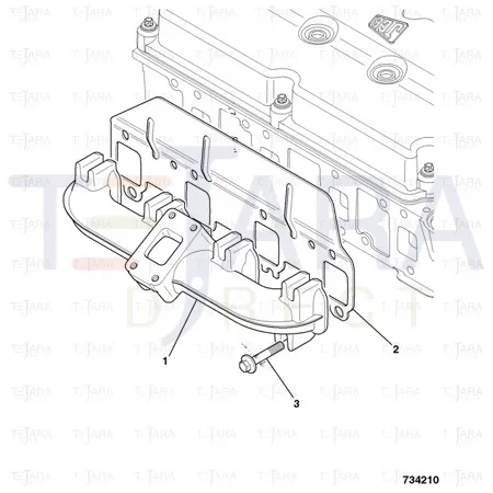 JCB Part No.# 320/06000, EXHAUST MANIFOLD M/CNG.TC/TCA - JCB Spare Parts