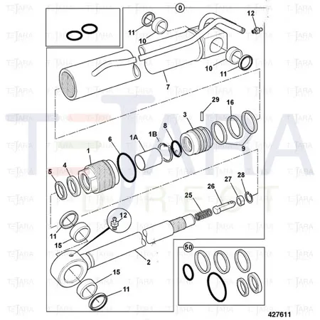 JCB Part No.# 595/10061, P/HEAD 90*60 (595/10037P) - JCB Spare Parts