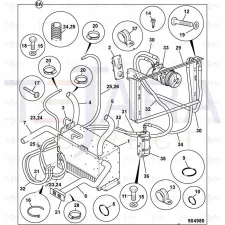 JCB Part No.# 332/K1588, HOSE EVAPORATOR TO COMPRESSOR - JCB Spare Parts