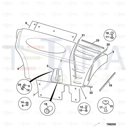 JCB Part No.# 331/31919, FRONT MOULDING - JCB Spare Parts