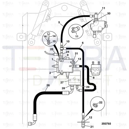 JCB Part No.# 613/36012, JCB-HOSE 1/2BSPX930 - JCB Spare Parts