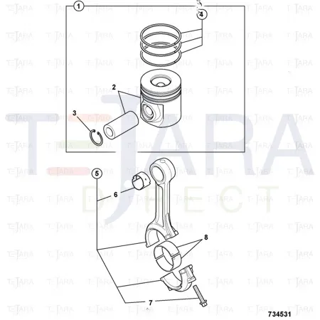 JCB Part No.# 320/09295, PISTON RING KIT CR+0.5o/s - JCB Spare Parts