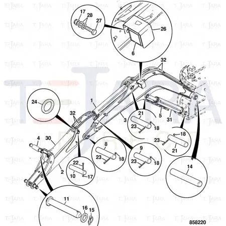 JCB Part No.# 1391/3520D, SCREW;CAP;M12 X 100 (Tele Hoe) - JCB Spare Parts