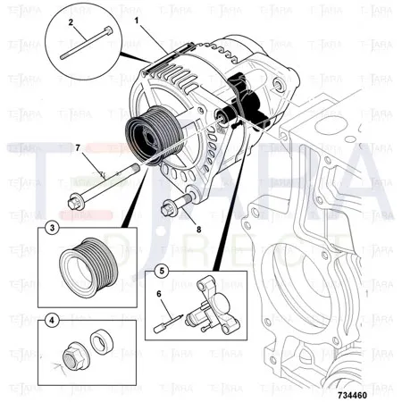 JCB Part No.# 1317/3422Z, BOLT M10 x 120(KANBAN) - JCB Spare Parts