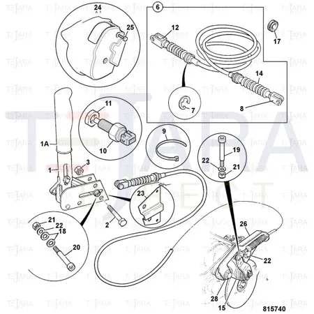 JCB Part No.# 910/60253, Cable parkbrake - JCB Spare Parts