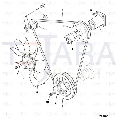 JCB Part No.# 02/202962, FAN DRIVE HSG  ASSY - JCB Spare Parts