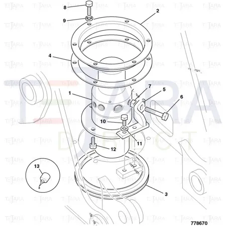 JCB Part No.# 1371/0701D, PLAIN NUT M20 - JCB Spare Parts