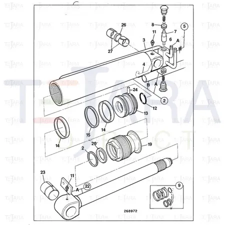 JCB Part No.# 25/223061, PILOT PISTON (SWAY)(ASV017429) - JCB Spare Parts