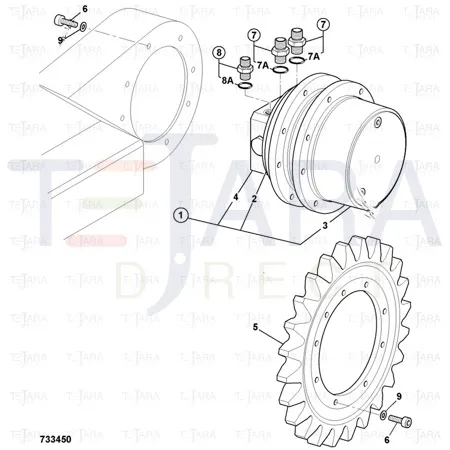 JCB Part No.# 1620/2053, ADAPTOR G3/8A-3/4UNF(M) - JCB Spare Parts