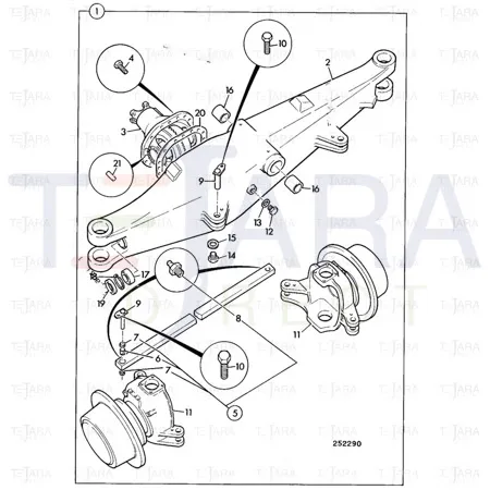JCB Part No.# 453/05800, G.A. T/ROD WIDE UNCHAMFER - JCB Spare Parts