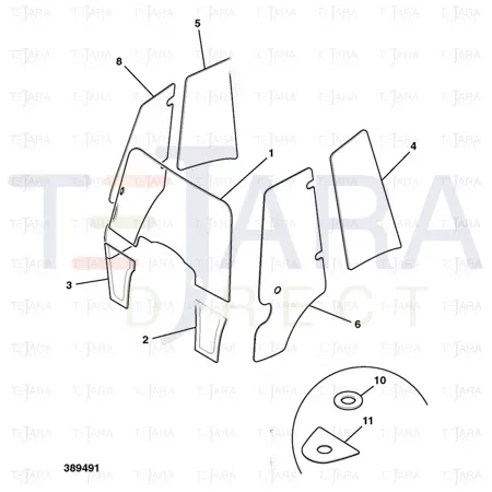 JCB Part No.# 827/80223, (W) (P) FRONT SCREEN.NON BANDED.~BHL P21 - JCB Spare Parts