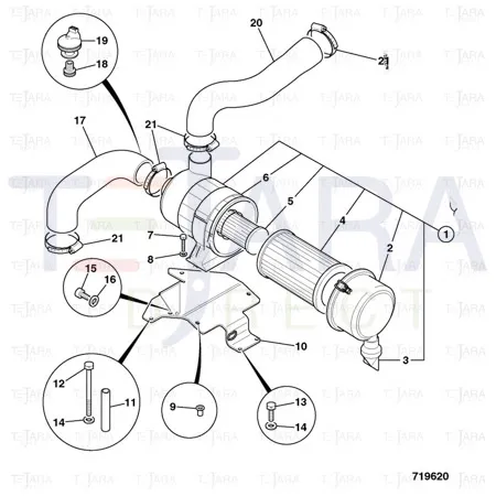 JCB Part No.# 834/10752, INDUCTION HOSE - JCB Spare Parts