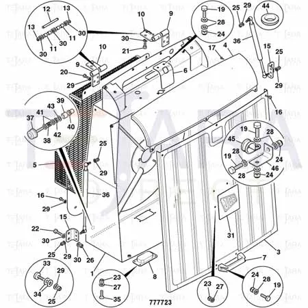 JCB Part No.# 331/59653, GAS STRUT - 1150N - JCB Spare Parts